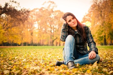 Woman in depression outdoor