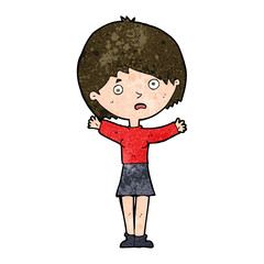 cartoon worried woman