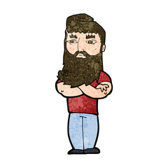 cartoon serious man with beard