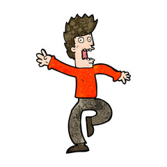 cartoon frightened man
