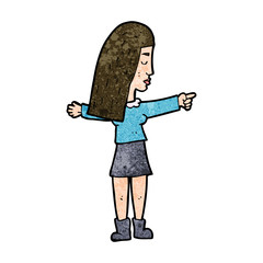 cartoon woman pointing