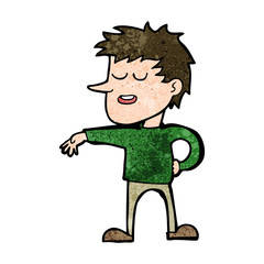 cartoon man making dismissive gesture