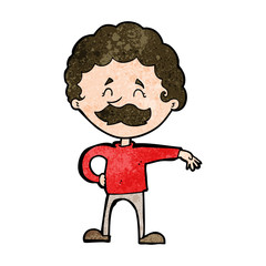 cartoon man making camp gesture