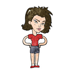 cartoon woman with hands on hips