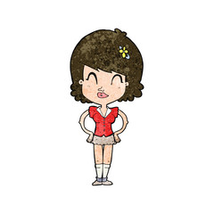 cartoon happy woman