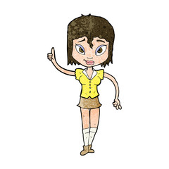 cartoon woman making point