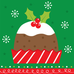 christmas cake with snowflake background suitable for christmas event and your personal greeting card