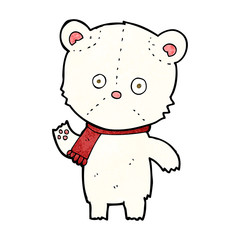 cartoon waving polar bear