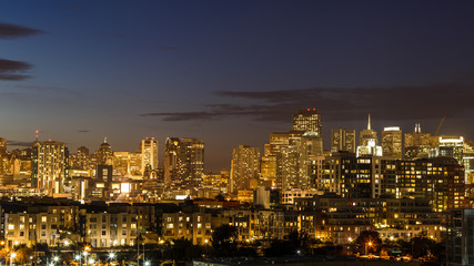 Fototapeta na wymiar San Francisco skyline from South of Market