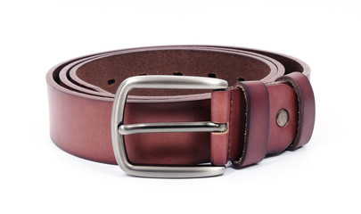 leather belt on white background