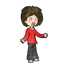 cartoon surprised woman