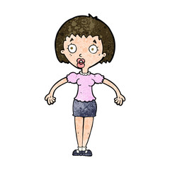 cartoon confused woman shrugging shoulders