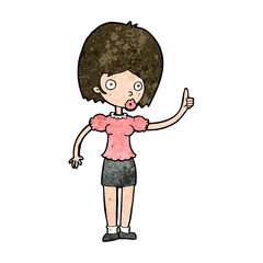 cartoon woman with idea