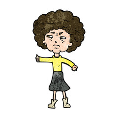 cartoon annoyed old woman