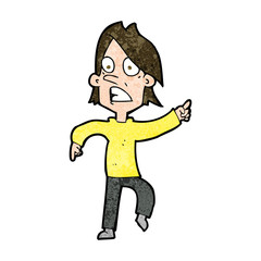 cartoon worried man pointing