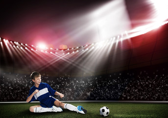 Naklejka premium Young soccer player