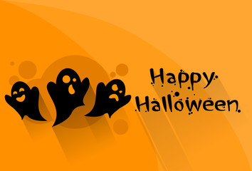 Ghost Cartoon Halloween Night Party Character Web Banner Flyer