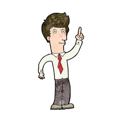 cartoon friendly man with idea