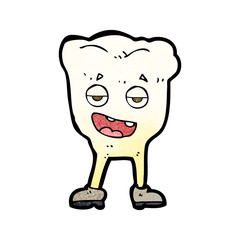 cartoon tooth looking smug
