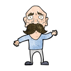 cartoon worried old man