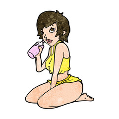 cartoon sexy gym girl