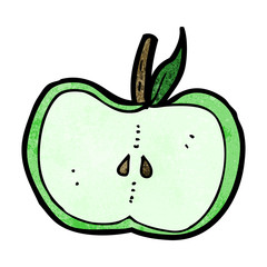 cartoon apple half