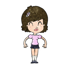 cartoon happy pretty woman