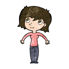 cartoon woman shrugging