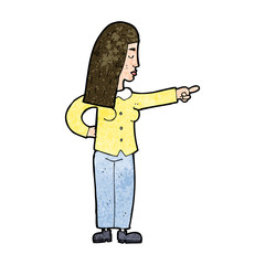 cartoon woman pointing