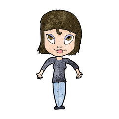 cartoon girl shrugging shoulders