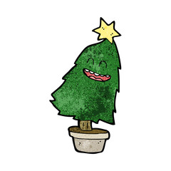 cartoon dancing christmas tree