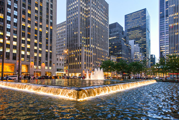 U.S.A., New York, Manhattan, a fountain on the 6th avenue