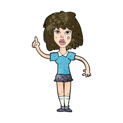 cartoon tough woman with idea