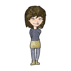 cartoon happy woman