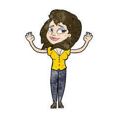 cartoon woman giving up