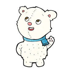 cartoon cute polar bear cub