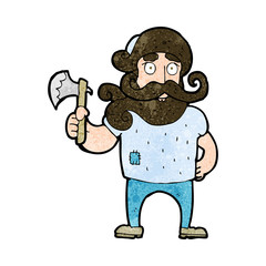 cartoon lumberjack with axe