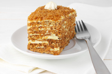 Slice of layered cake
