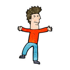 cartoon stressed man