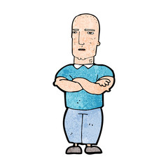 Obraz premium cartoon annoyed bald man