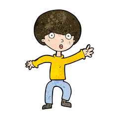 cartoon panicking boy