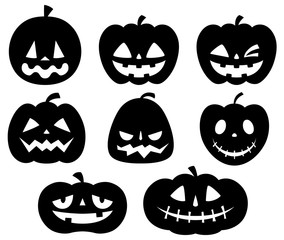 ハロウィン：かぼちゃセット（黒1色）