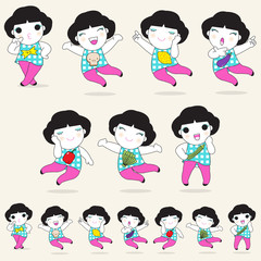 Pasta And Vegetables Character illustration