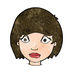 cartoon worried female face