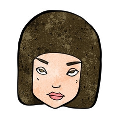 cartoon annoyed female face