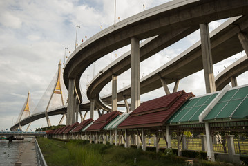 Bhumibol Bridge, Industrial Ring Bridge, Cable-stayed bridge, Bangkok, Thailand