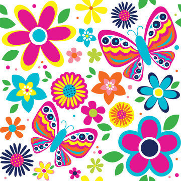 spring pattern with cute butterflies suitable for gift wrap or wallpaper background