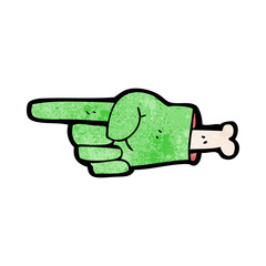 cartoon pointing zombie hand symbol