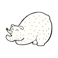 cartoon stretching polar bear