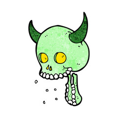 cartoon spooky skull